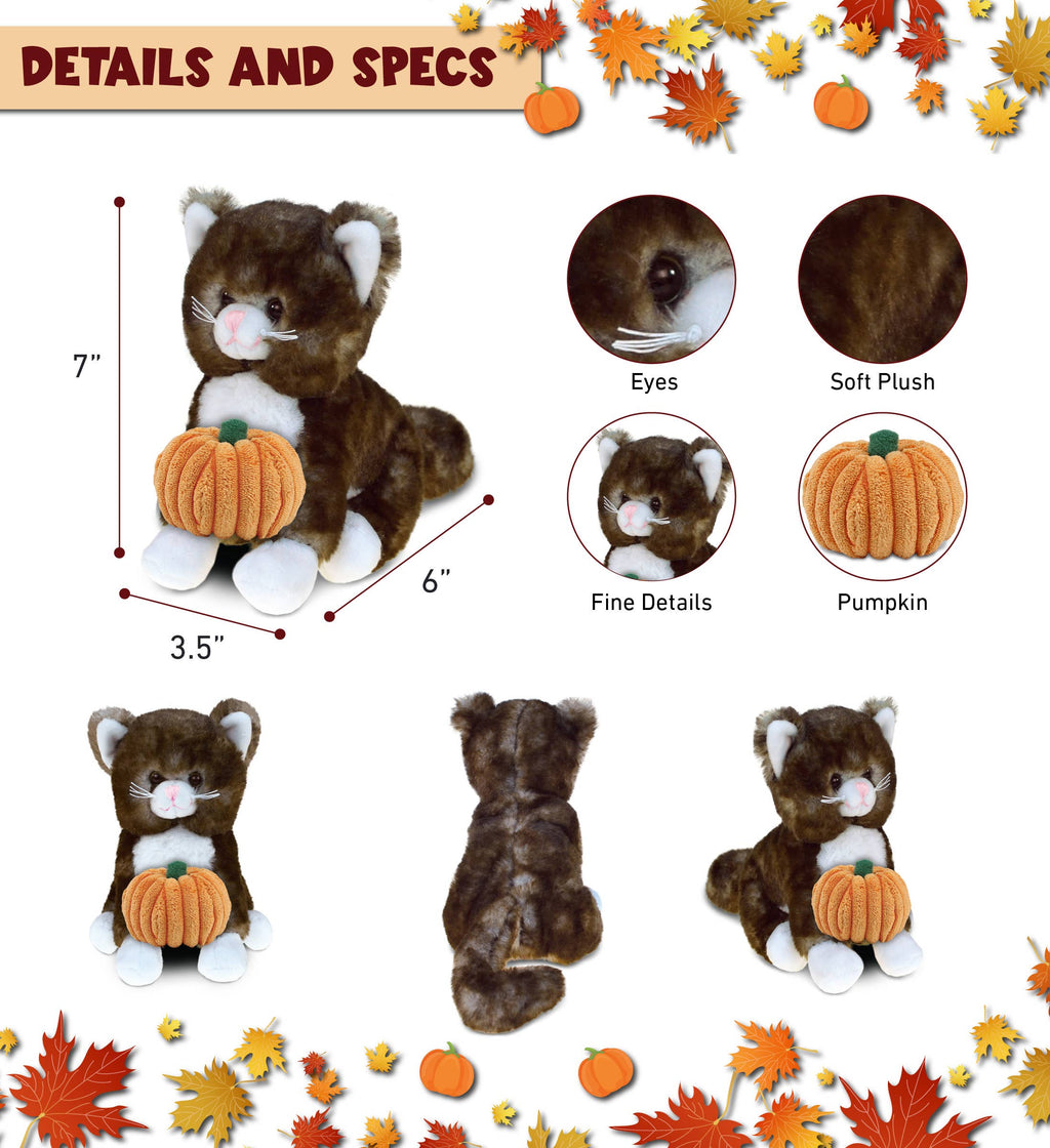 Plush Pumpkin - Super Soft Plush - Brown Cat