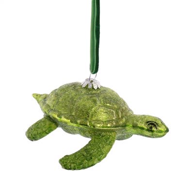Sea Turtle Ornament, Glass