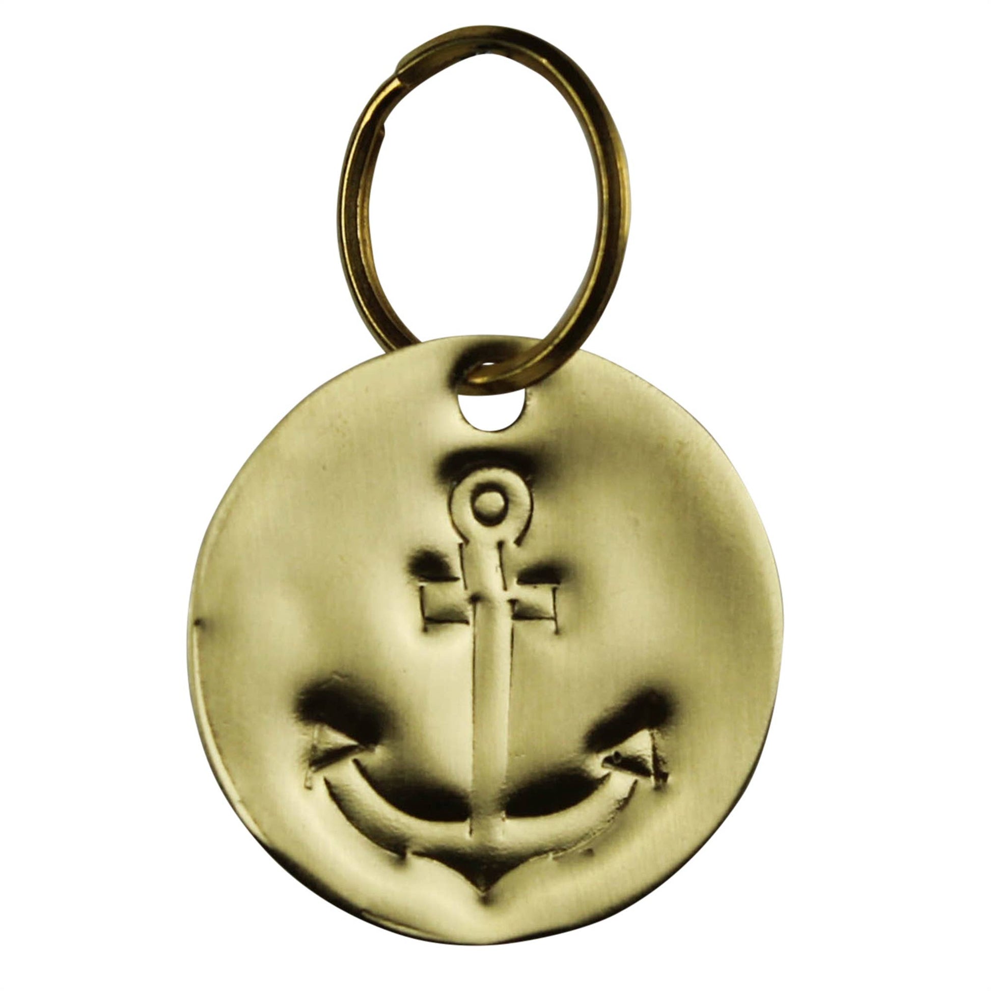 Pressed Brass Keychain - Anchor