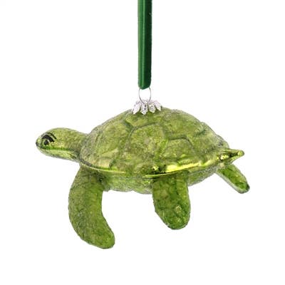 Sea Turtle Ornament, Glass