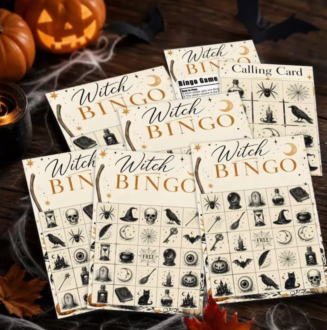 Witch Themed BINGO Cards