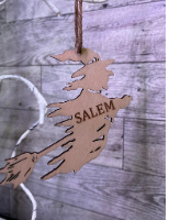 Salem Witch Wooden Ornament