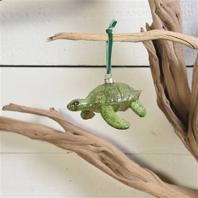 Sea Turtle Ornament, Glass